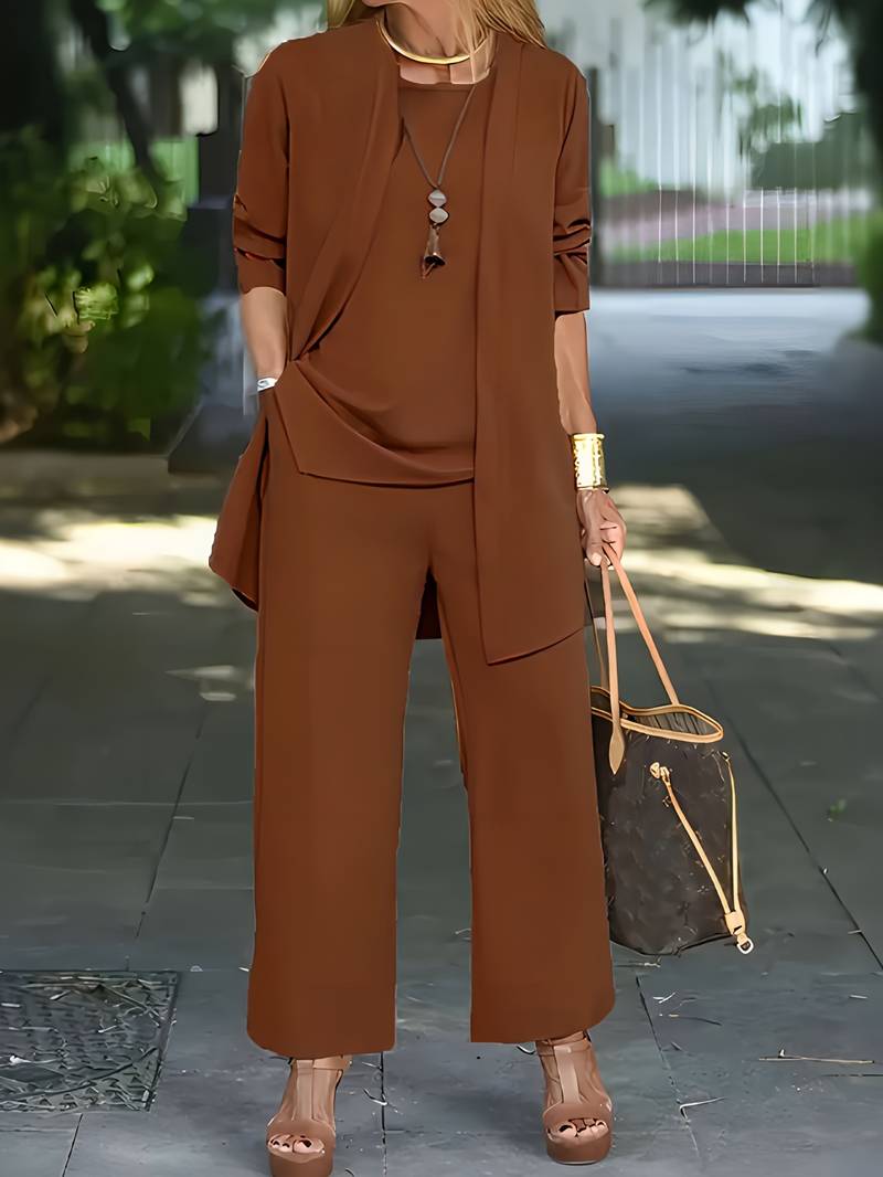 Elegant trois-pièces pantalon pour femme