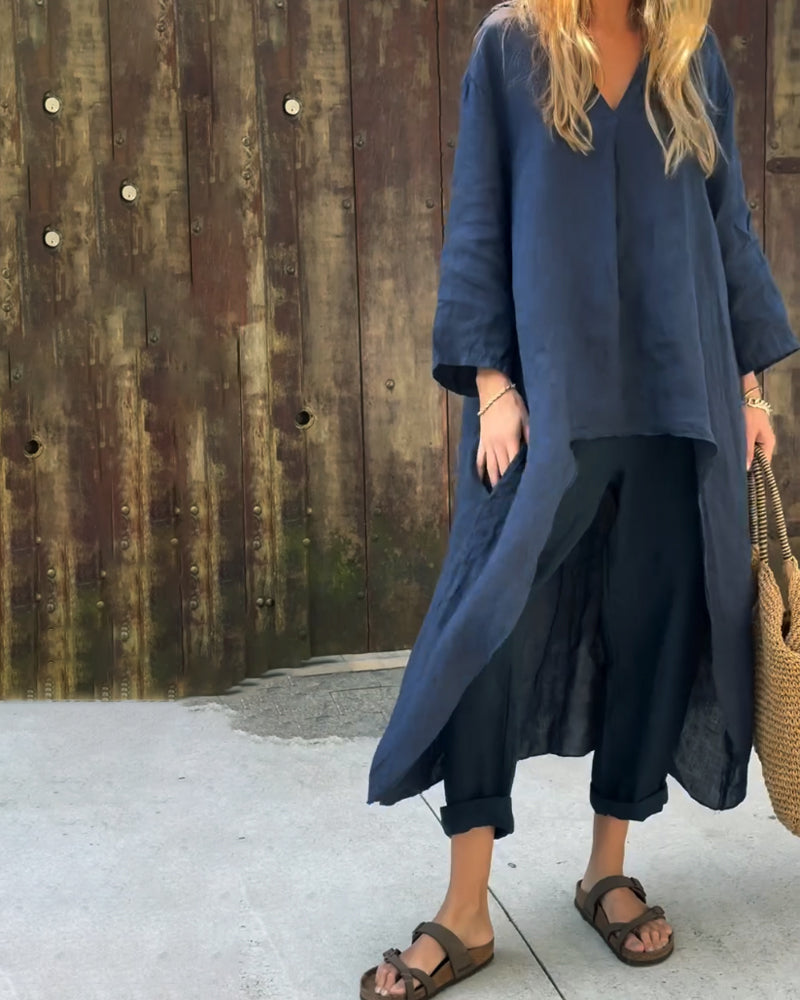 Ensemble Décontracté Tunique et Pantalon Femme – Tenue Légère Été