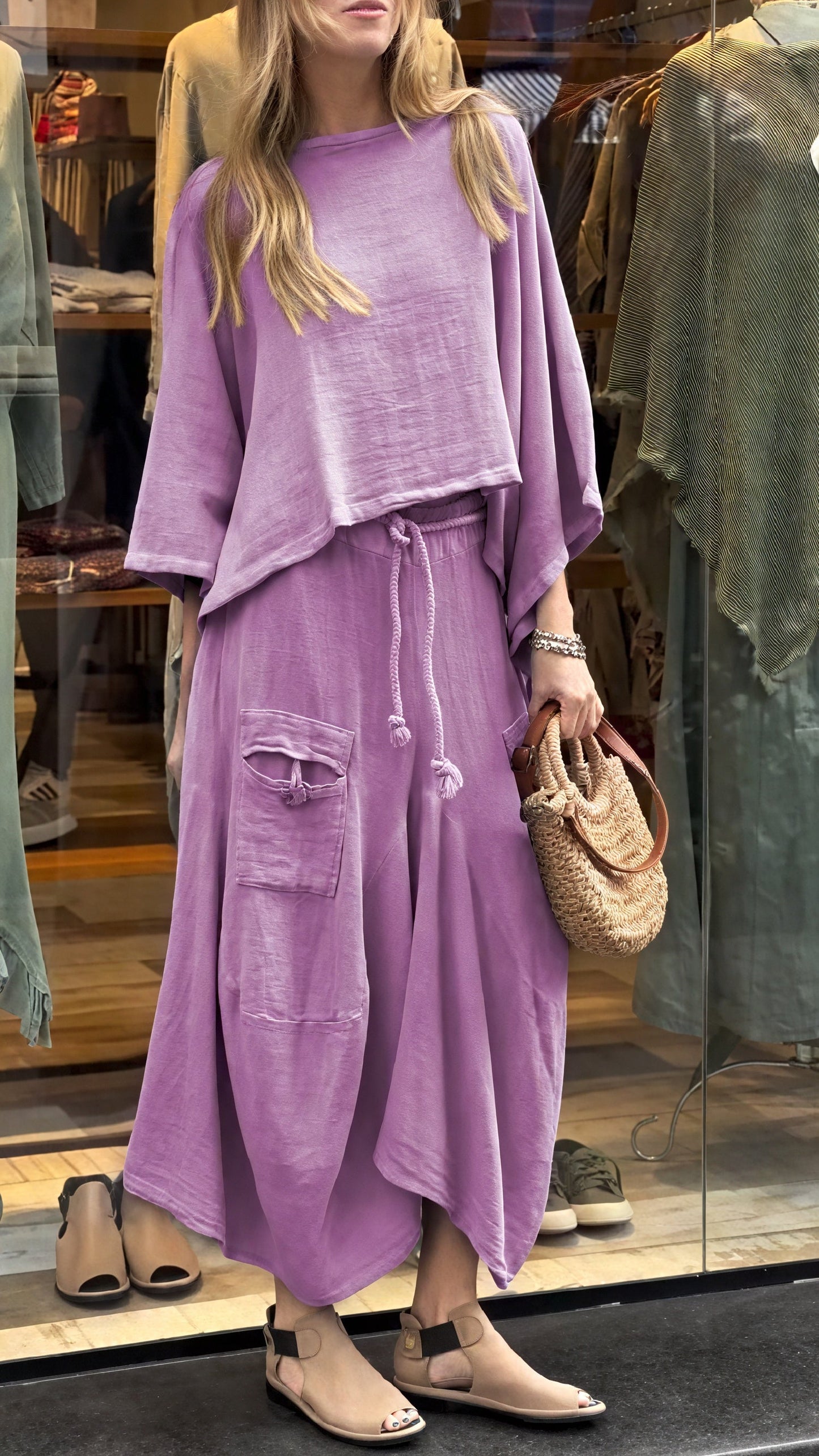 Ensemble 2 pièces femme ample – Haut large et pantalon fluide avec poches