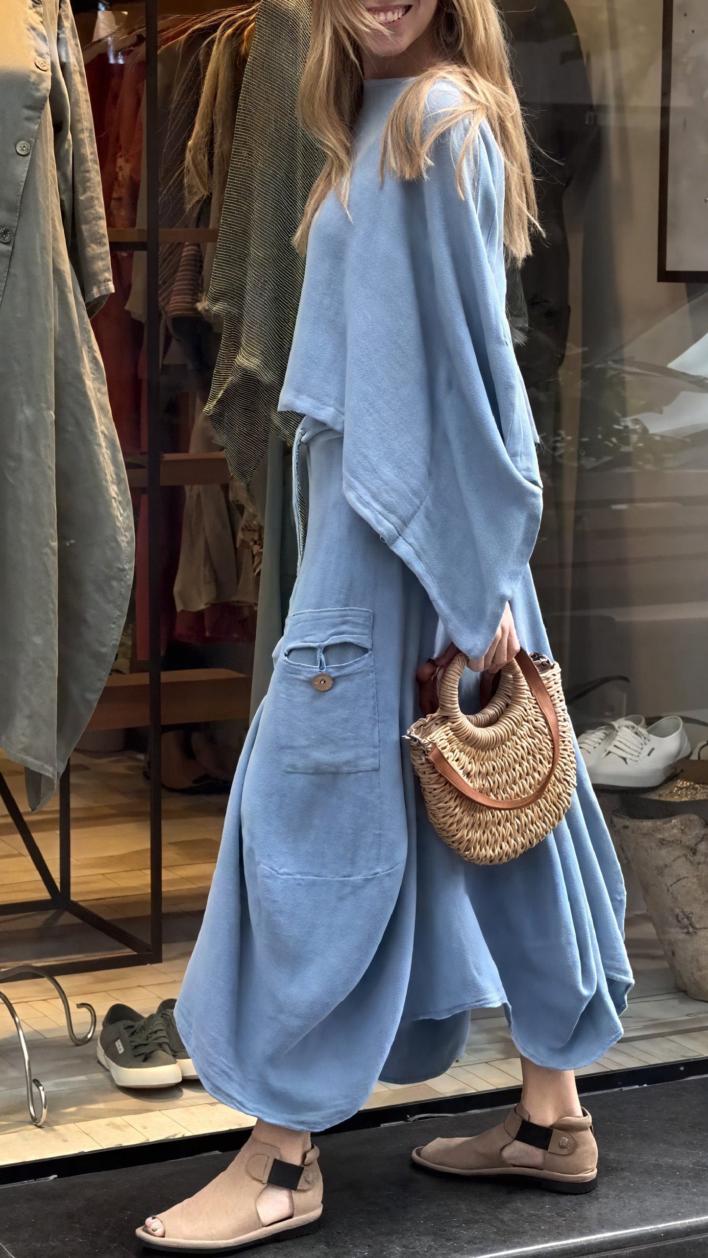 Ensemble 2 pièces femme ample – Haut large et pantalon fluide avec poches