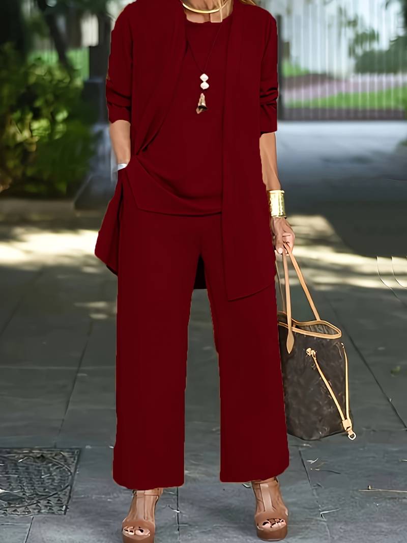 Elegant trois-pièces pantalon pour femme