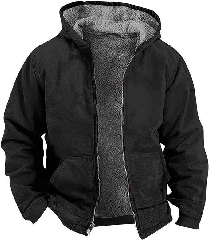 Veste imperméable et coupe-vent doublée en polaire pour homme