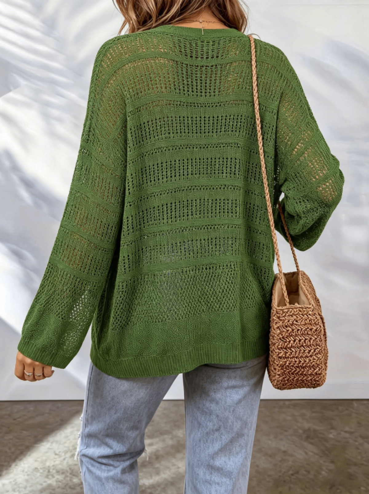 Women's openwork cardigan in lightweight knit