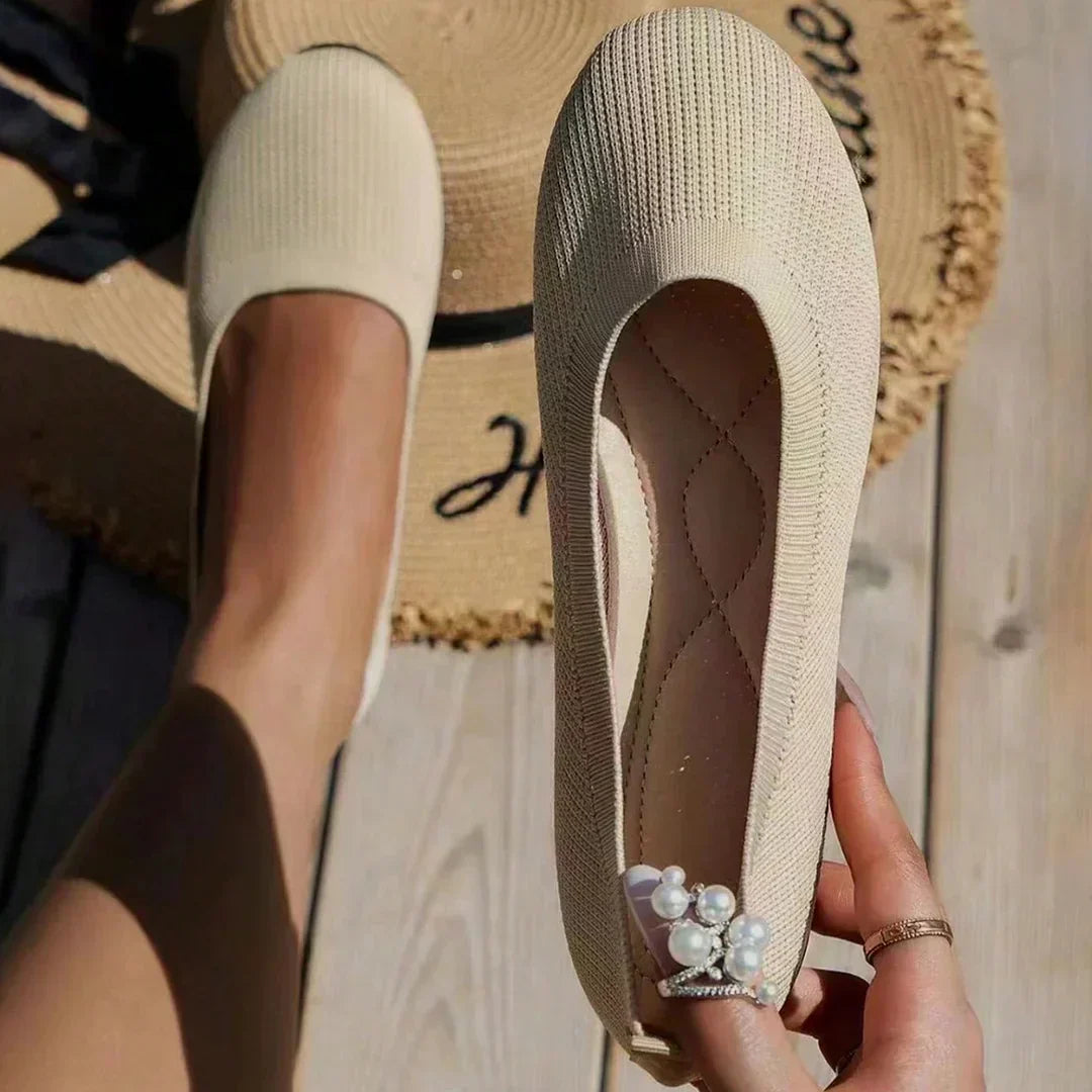 Chaussures Plates Femme Antidérapantes en Maille Légère – Confort Respirant pour Travail et Marche