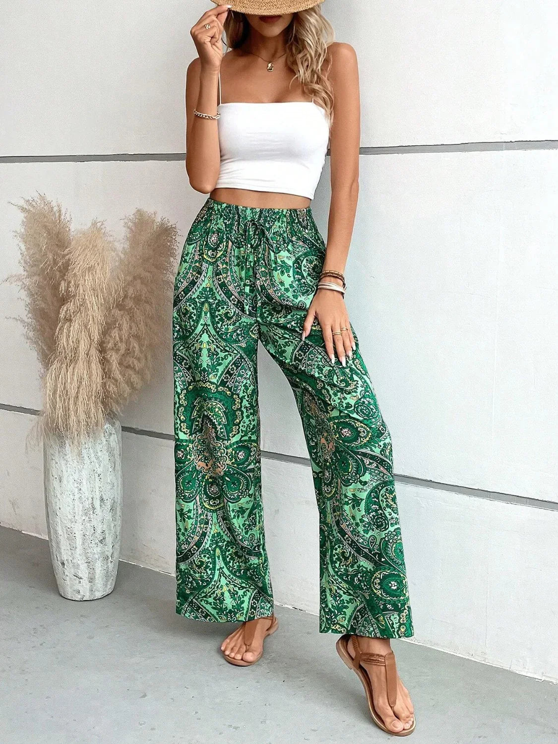 Pantalon Large Imprimé Femme