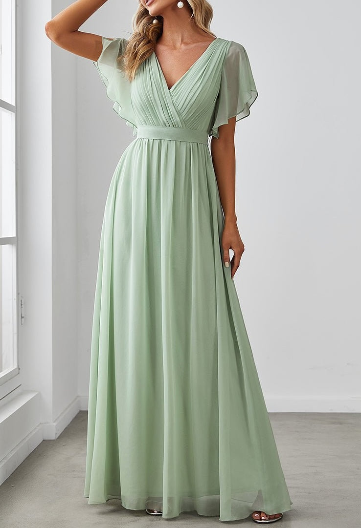 Robe verte trapèze pour invitée de mariage – Style élégant pour les grandes occasions