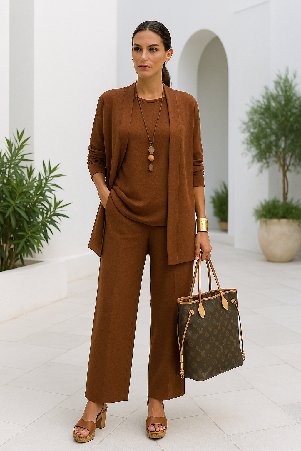 Elegant trois-pièces pantalon pour femme