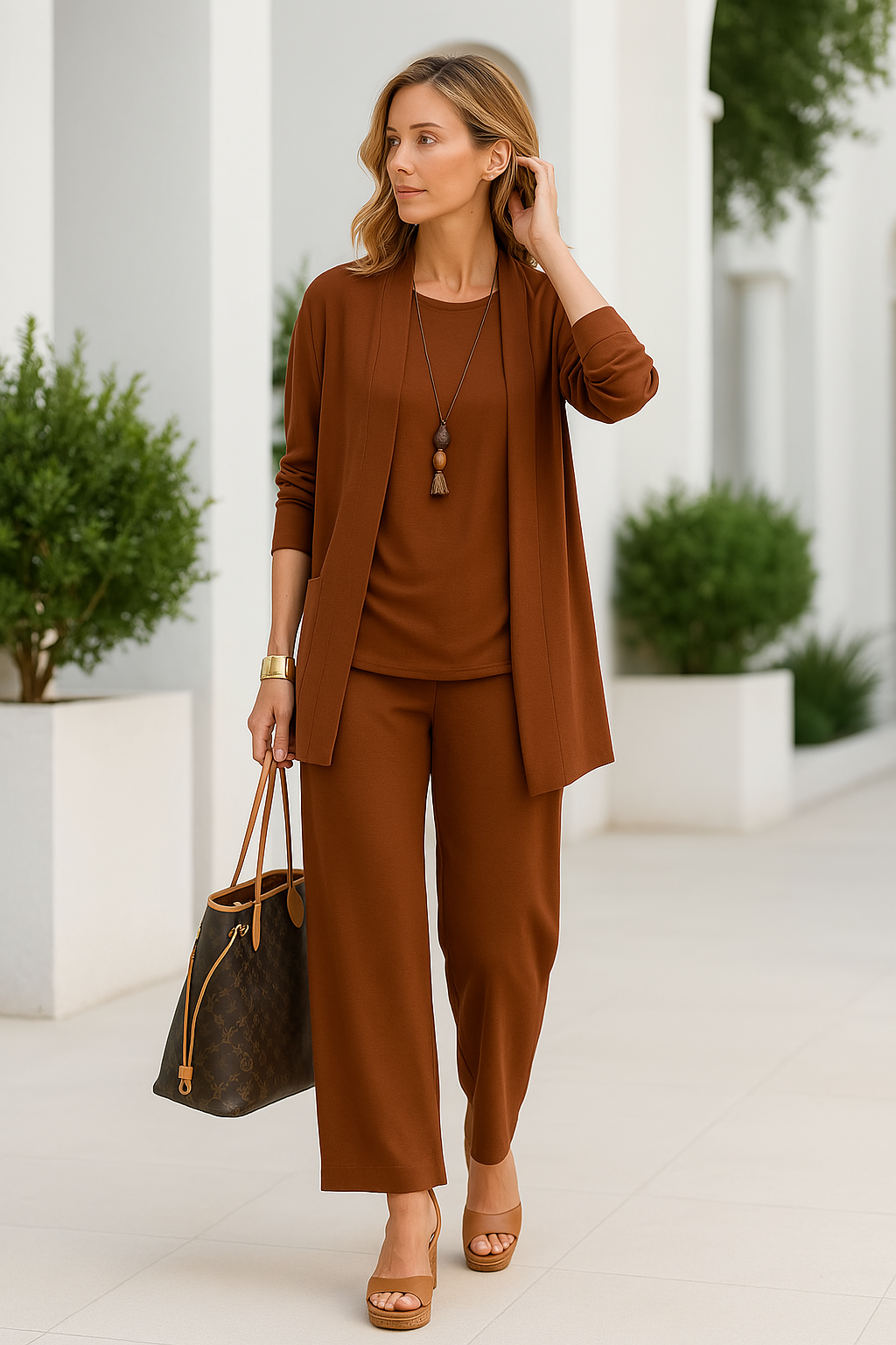 Elegant trois-pièces pantalon pour femme