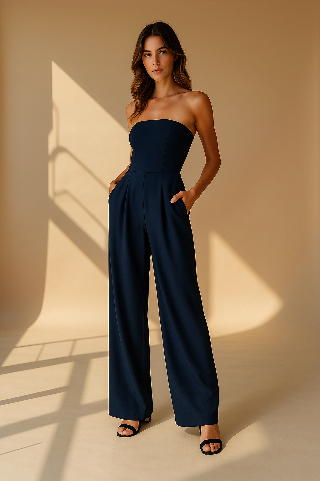 Combinaison élégante sans bretelles femme – Confortable, stylée, légère, ajustée pour cocktail et soirée