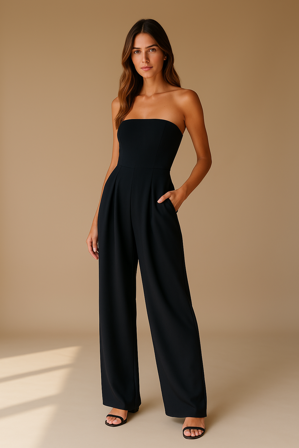 Combinaison élégante sans bretelles femme – Confortable, stylée, légère, ajustée pour cocktail et soirée