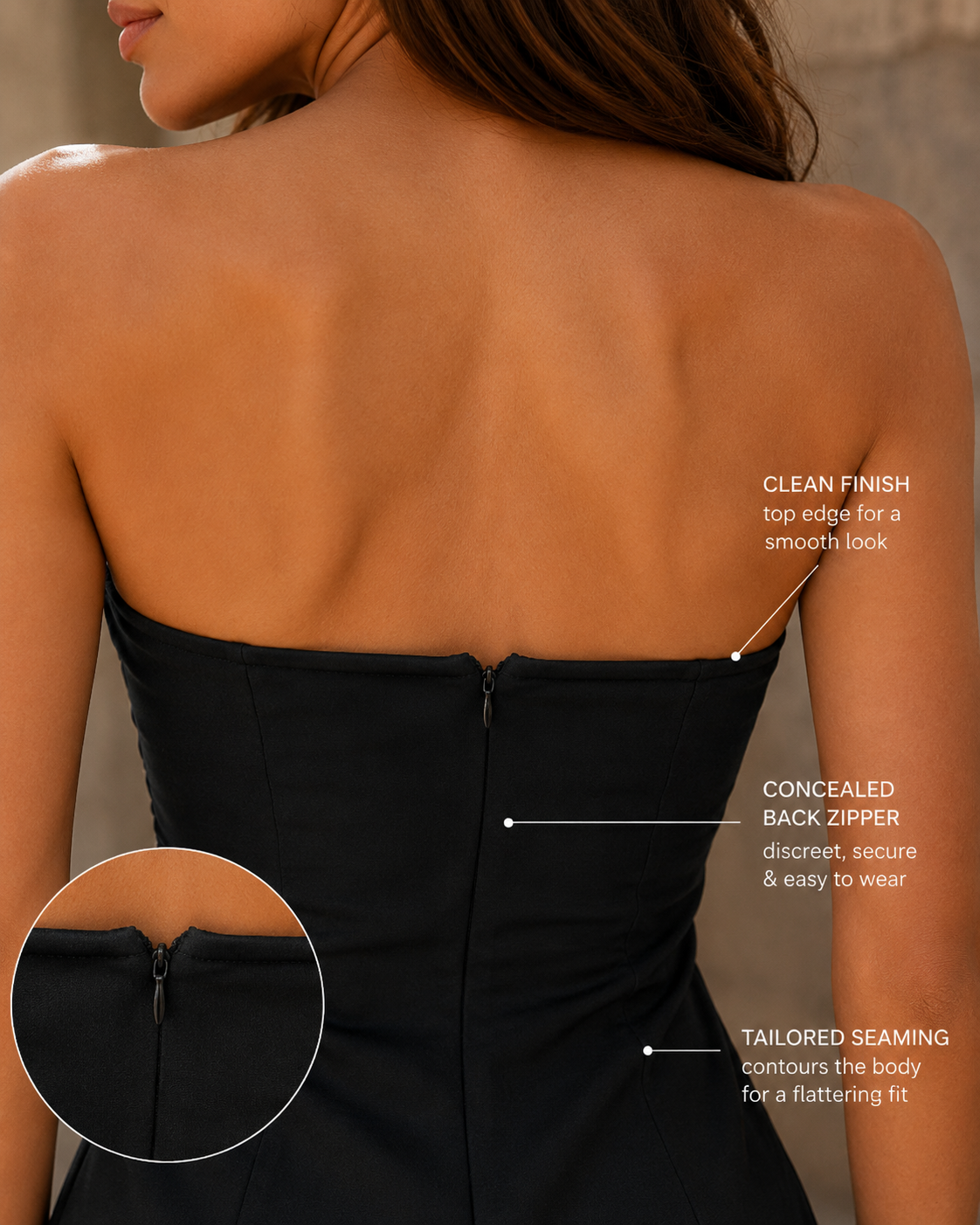 Women's Mini Bustier Dress with Fitted Bodice - Chic and Radiant