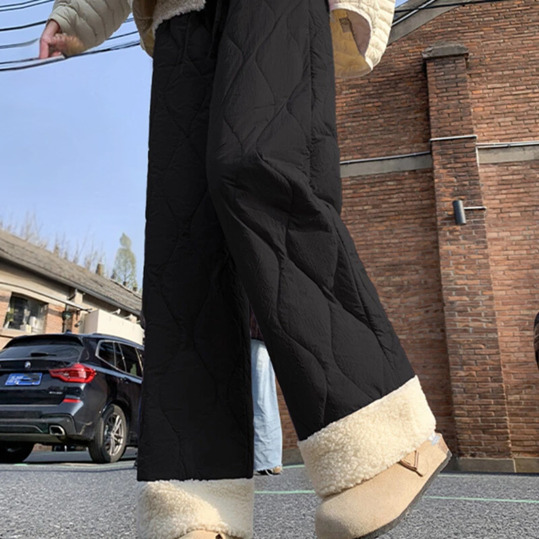 Men's Winter Quilted Trousers with Loose Fit – Warm and Comfortable Pants
