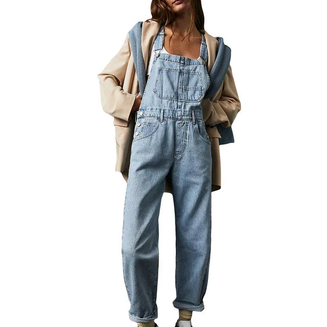 Combinaison en jean pour femme pour un look estival chic et décontracté