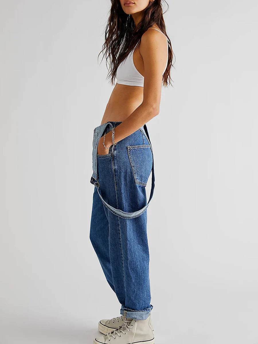 Combinaison en jean pour femme pour un look estival chic et décontracté