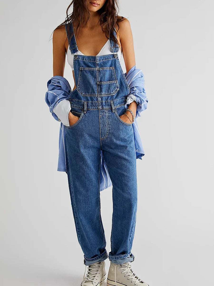 Combinaison en jean pour femme pour un look estival chic et décontracté