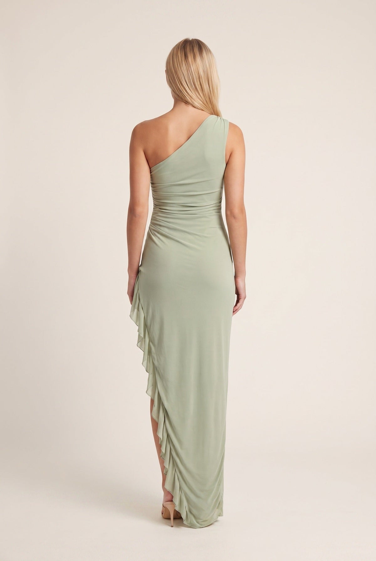 Robe maxi asymetrique femme a volants - Elegante et flatteuse