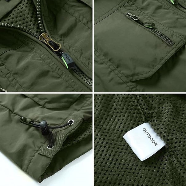 Gilet sans manches de randonnée pour homme avec poches en polaire
