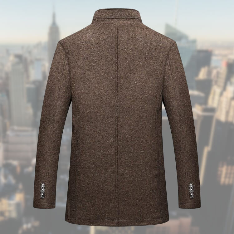 Manteau d’Hiver Homme en Mélange de Laine avec Gilet Amovible – Pardessus Mi-Long