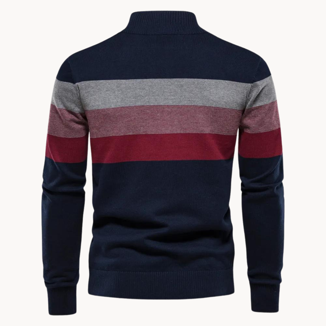 Pull Zippé À Rayures Homme – Style Intemporel Et Confort Moderne