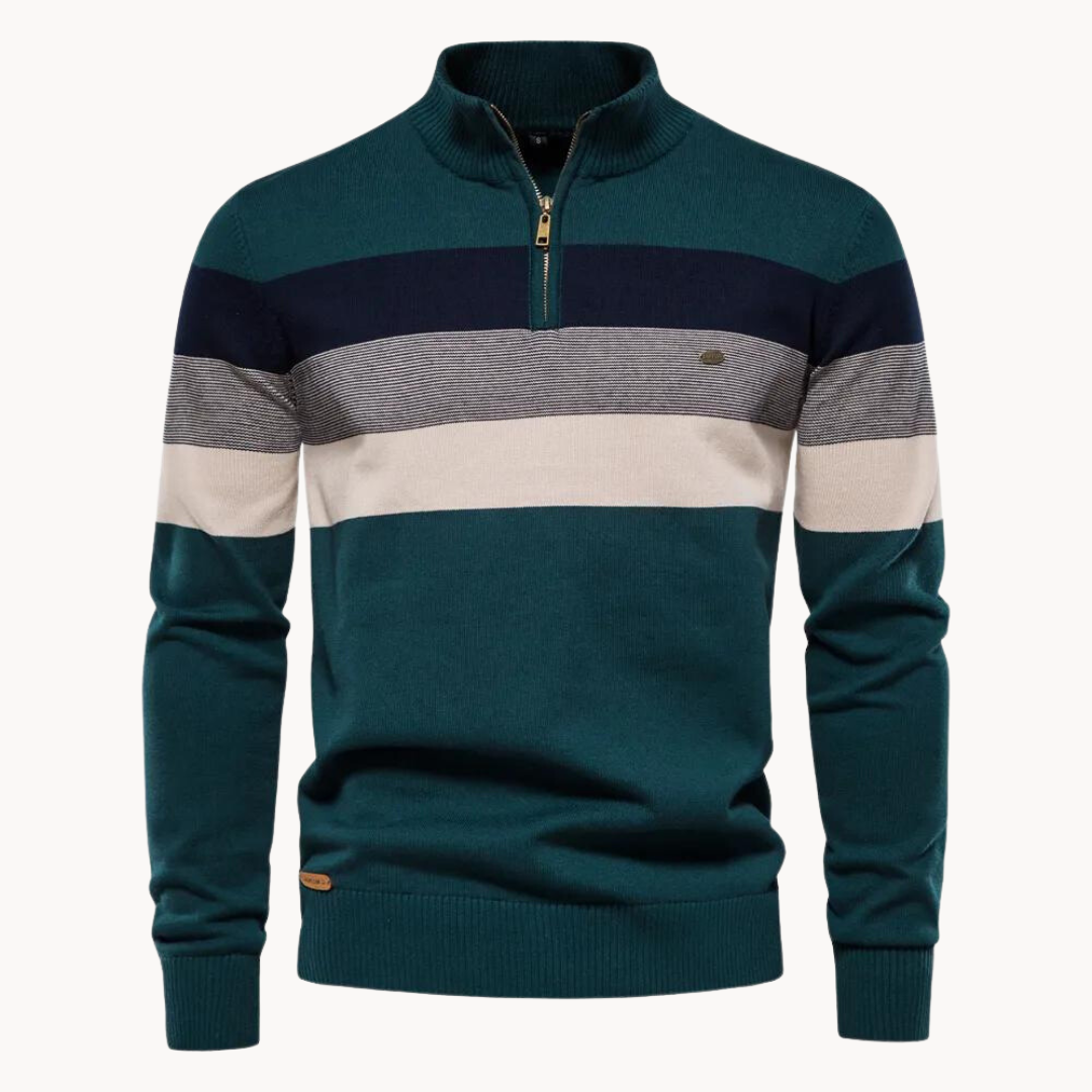 Pull Zippé À Rayures Homme – Style Intemporel Et Confort Moderne