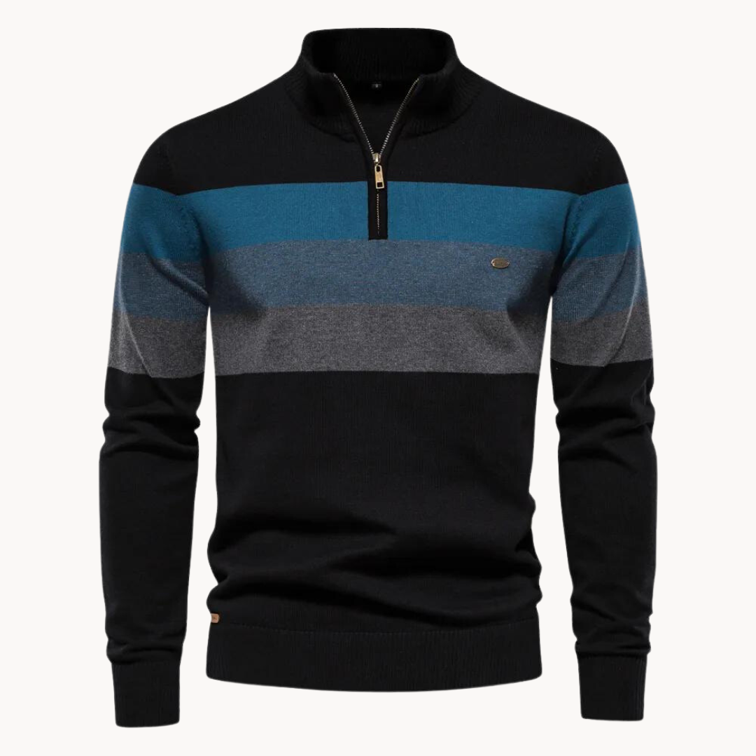 Pull Zippé À Rayures Homme – Style Intemporel Et Confort Moderne