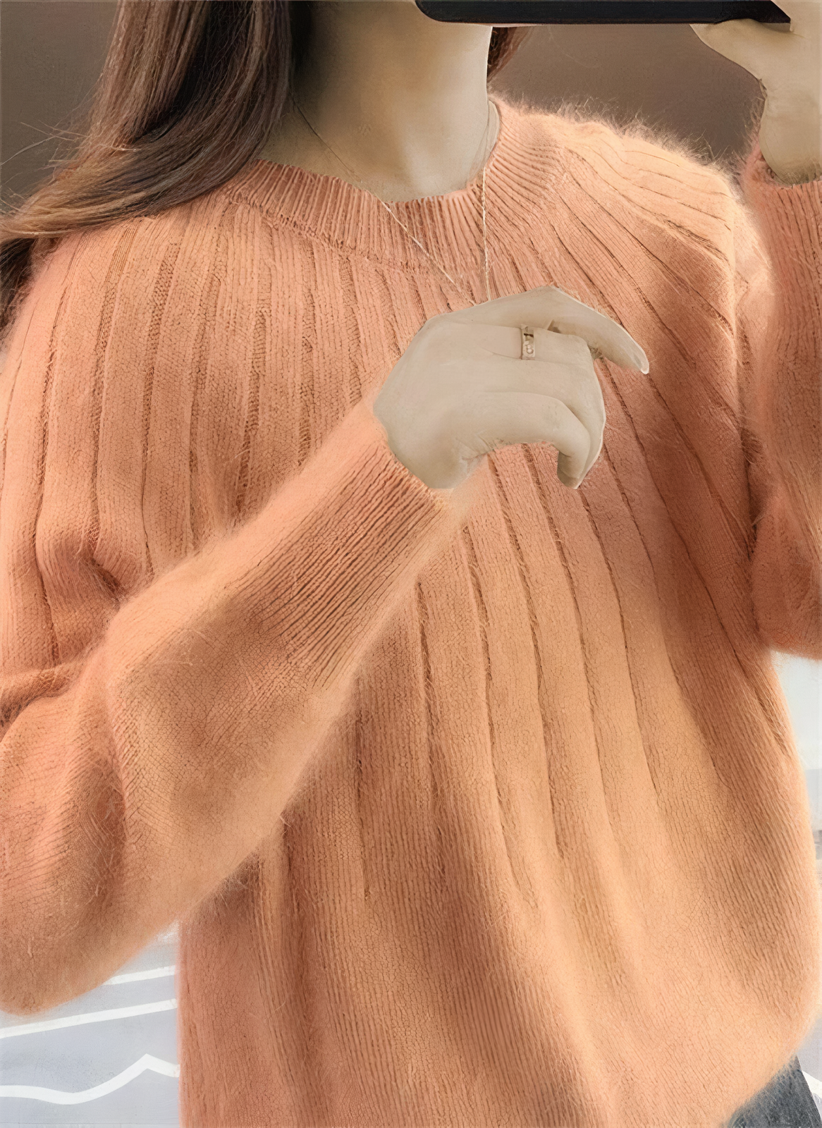 Pull Femme Col Rond en Tricot Douillet – Élégance Confortable Hivernale