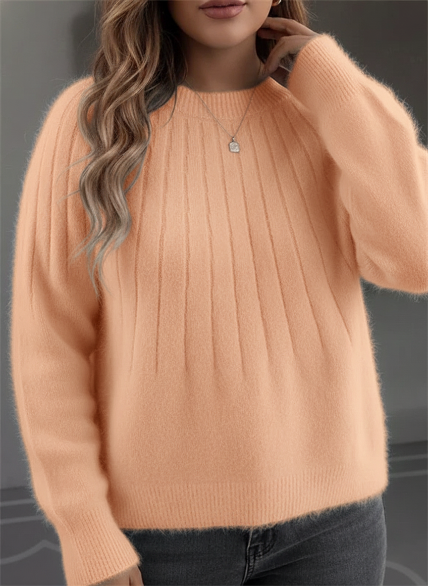 Pull Femme en Maille Côtelée Douce