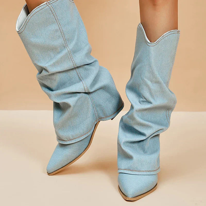Bottes en jean tendance pour femmes - Élégantes et confortables