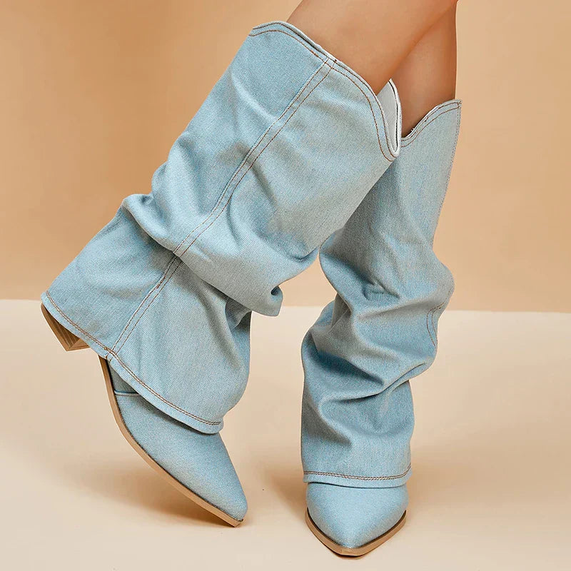 Bottes en jean tendance pour femmes - Élégantes et confortables
