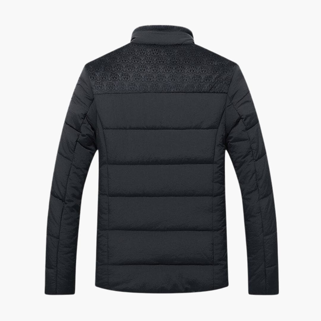 Men's Quilted Jacket in Modern Fleece – Elegant Standing Collar