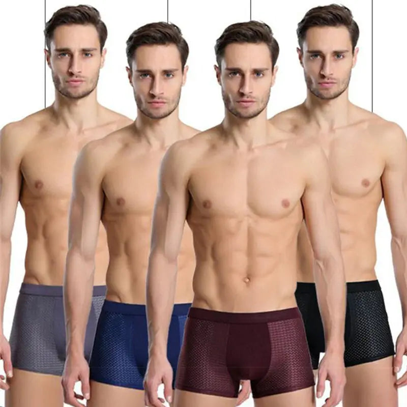 Caleçons homme en bambou 4 pièces - Sous-vêtements respirants et confortables