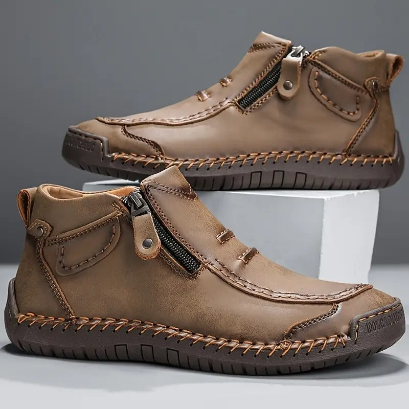 Bottes Homme en Cuir Premium – Design Ergonomique Décontracté à Fermeture Éclair