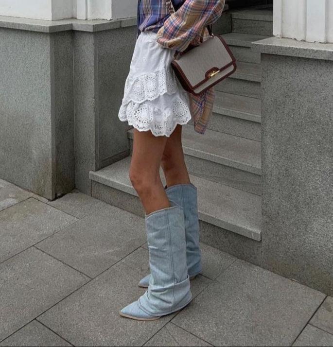 Bottes en jean tendance pour femmes - Élégantes et confortables