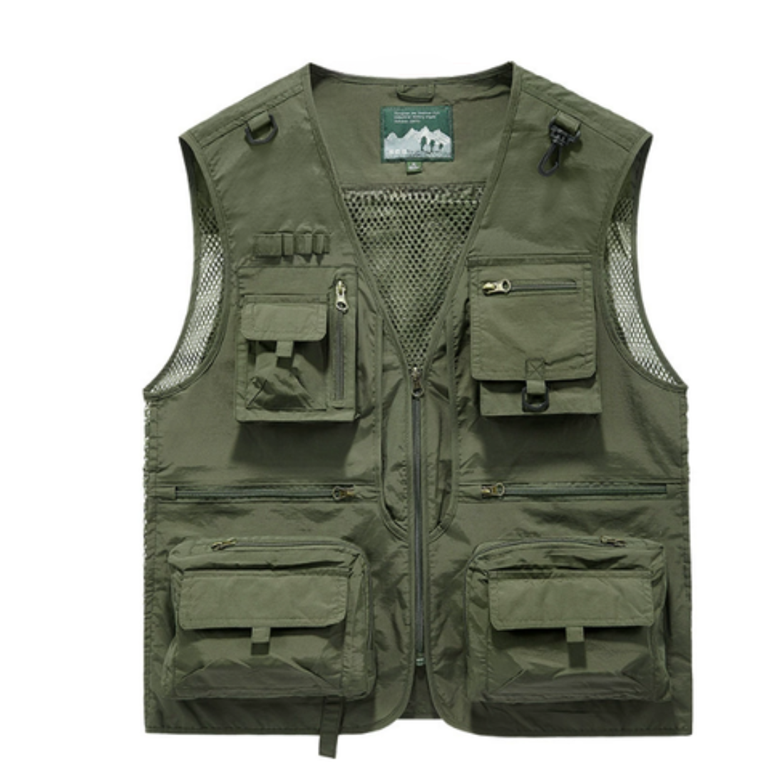 Gilet d'Été Léger Multi-Poches Homme – Veste Sans Manches Respirante pour la Randonnée, la Pêche, le Camping et les Voyages