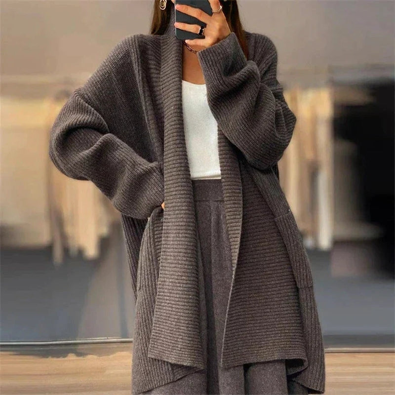 Veste Tricotée Mi-Lourde pour Femme – Couverture Flexible et Confort Léger