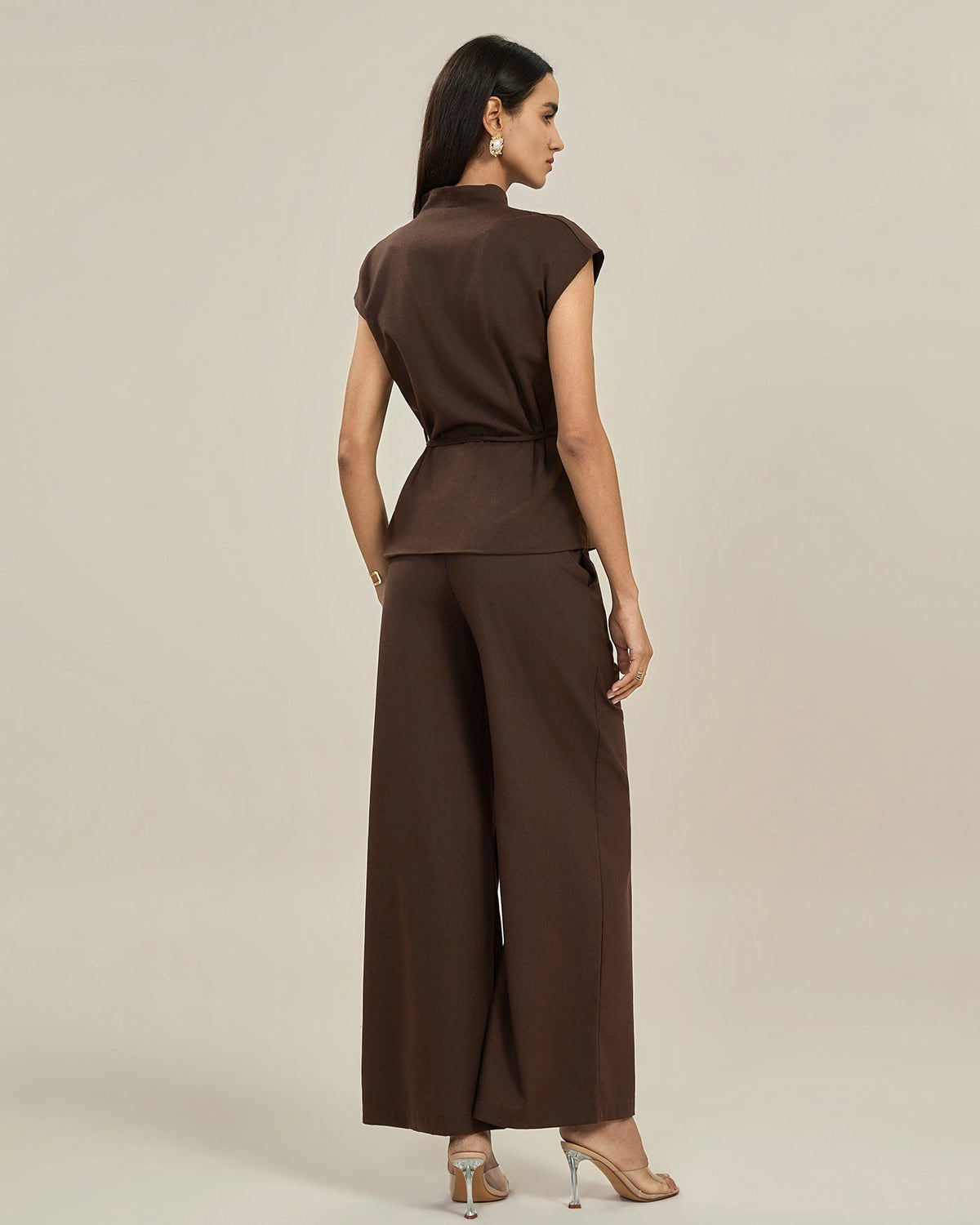 Pantalon Élégant Coupe Droite pour Femme – Taille Haute Jambe Large Style