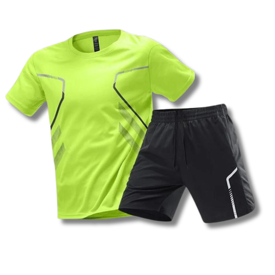 Ensemble Sport Respirant Homme – T-Shirt Séchage Rapide et Short