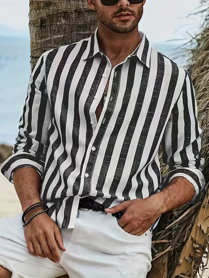 Casual striped men's shirt - Light and versatile