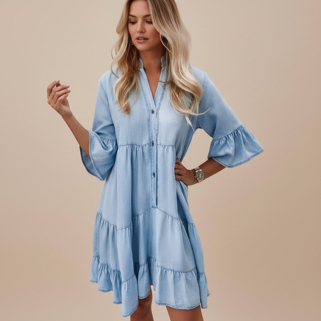 Women's Short Denim Dress – Light and Casual