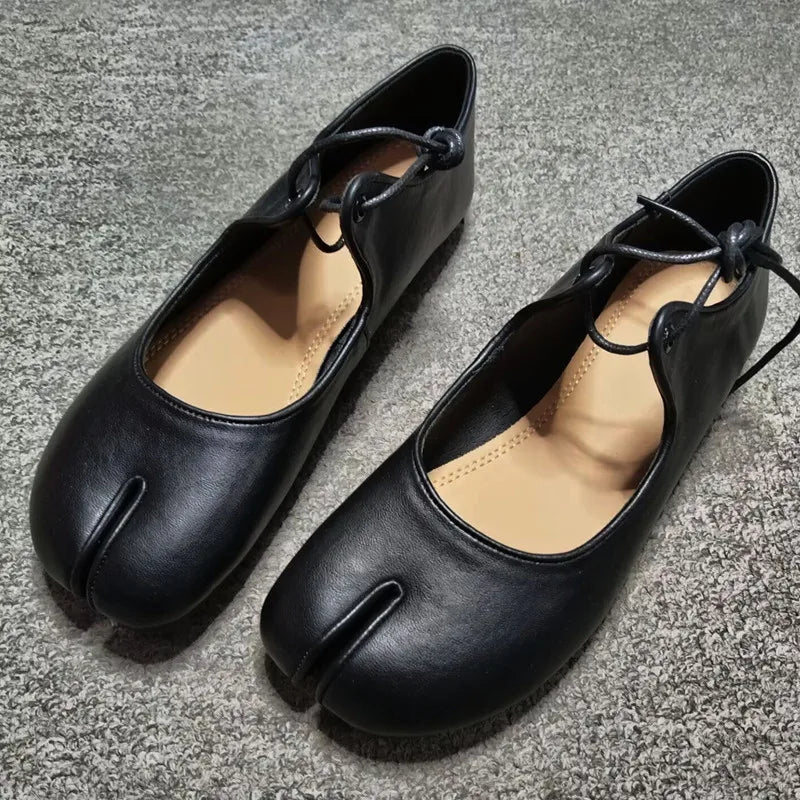 Ballerines Tabi en cuir souple pour femmes – Confortables, élégantes et décontractées, parfaites au quotidien