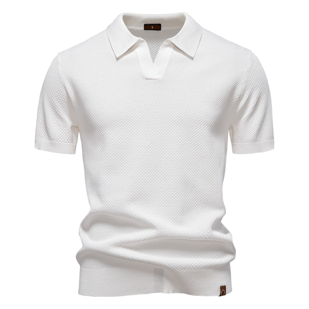 Chemise polo structurée pour homme – Coupe moderne respirante à texture élégante