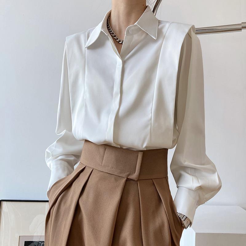Premium Satin Shirt for Women – Elegant Long-Sleeved Shirt