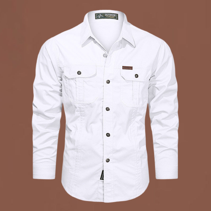 Chemise d'extérieur pour homme – Chemise boutonnée résistante et élégante avec poches poitrine