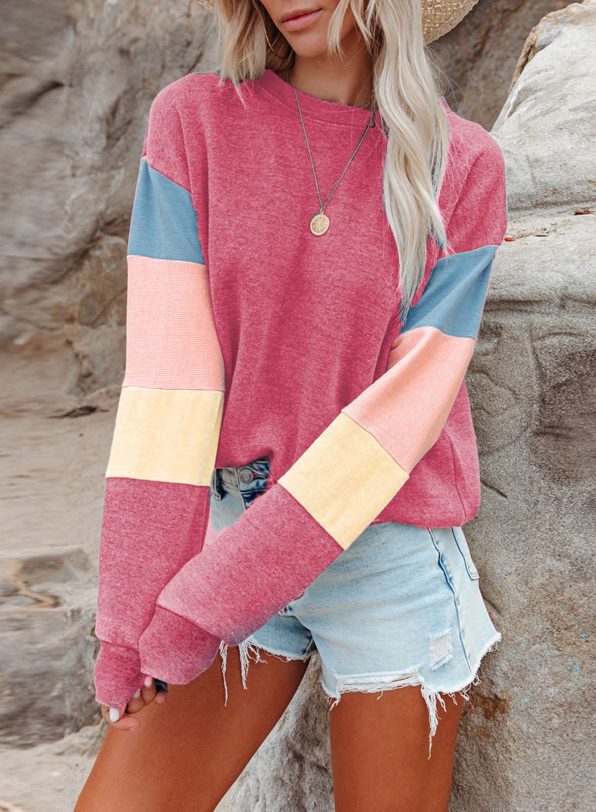 Jersey de mujer con mangas de colores – Informal y suave