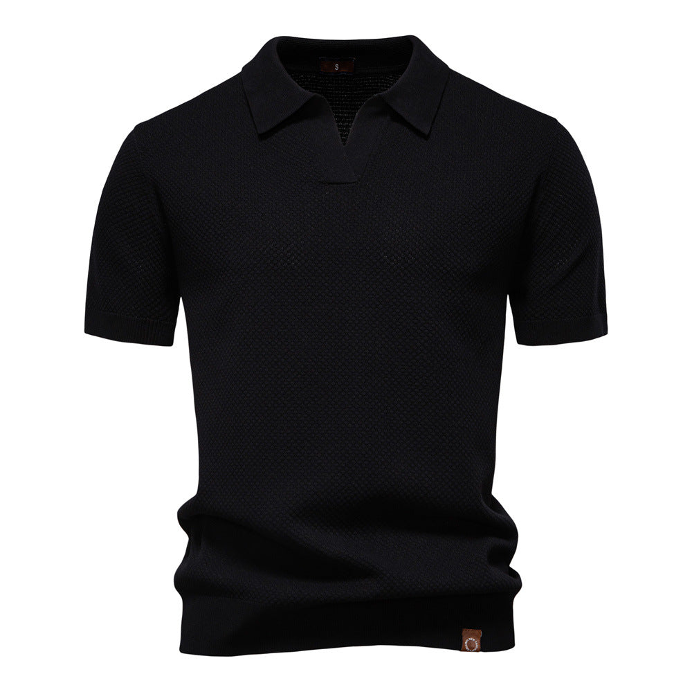 Chemise polo structurée pour homme – Coupe moderne respirante à texture élégante