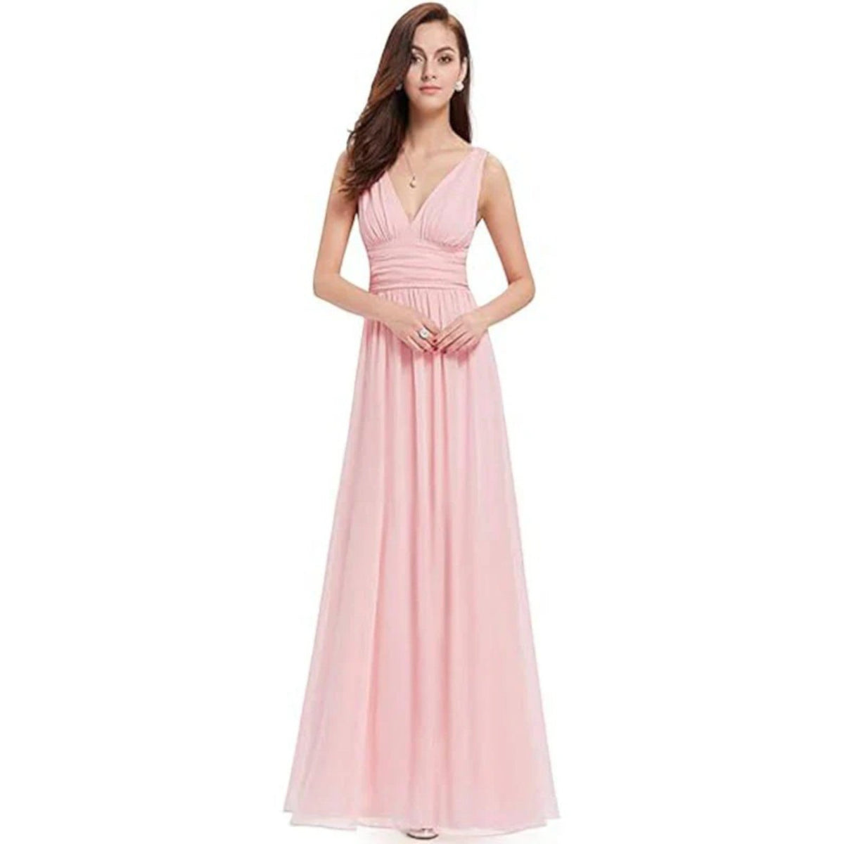 Robe Maxi Élégante à Col V – Style Féminin Intemporel