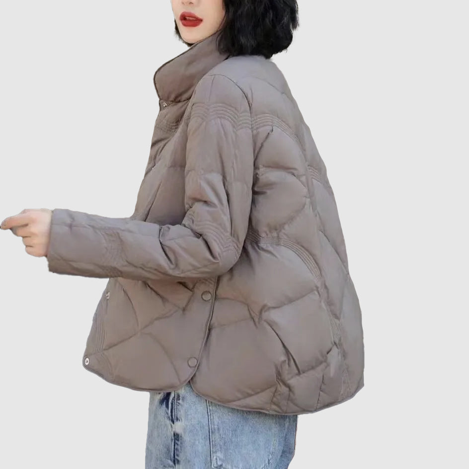 Veste Matelassée Femme à Pression – Col Montant Hiver