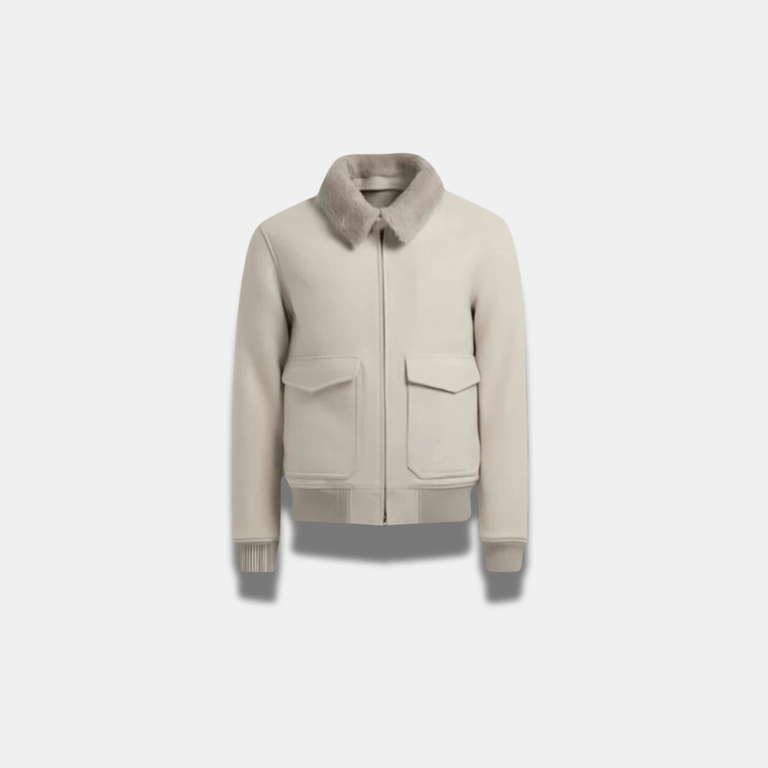 Veste bombardier chaude d'hiver pour hommes Beige