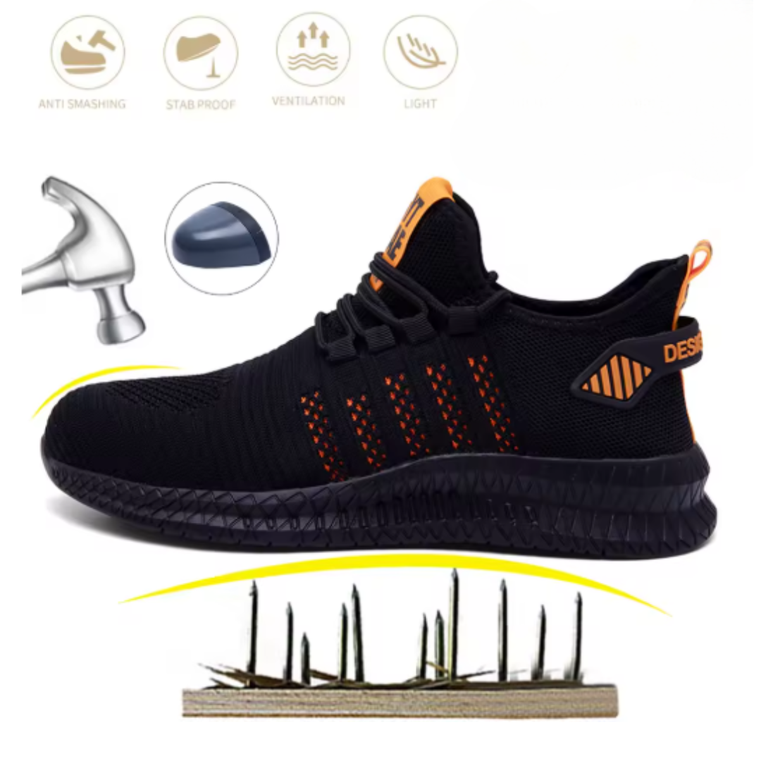 Bottes de sécurité tactiques robustes unisexe – Embout en acier, antidérapantes, chaussures de travail industrielles durables