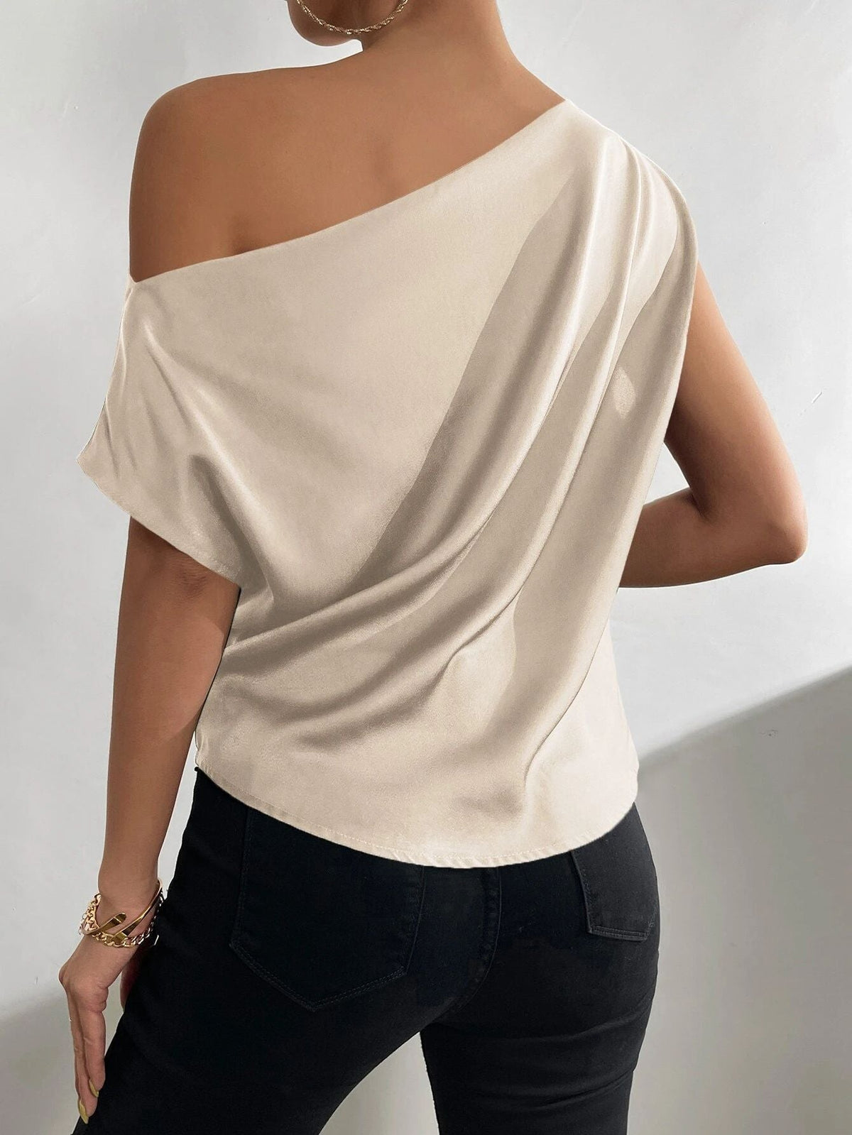 Women's Asymmetric One-Shoulder Top – Modern Elegant Top